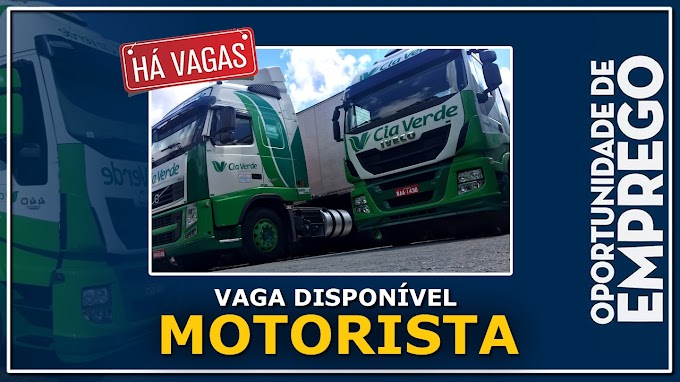 Transportadora Cia Verde abre vagas para motorista carreteiro