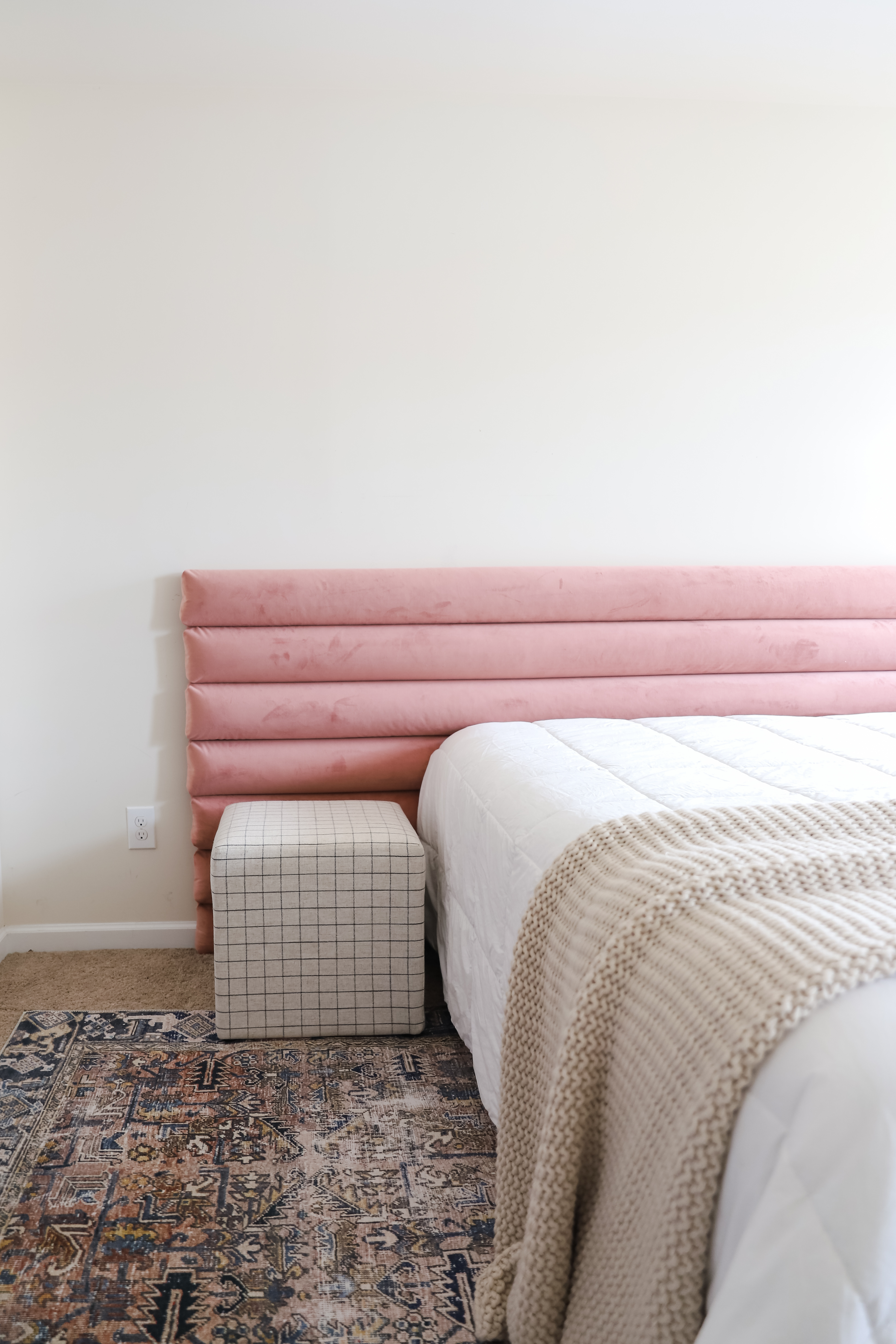 Genevieve's DIY Velvet Channel Tufted Headboard