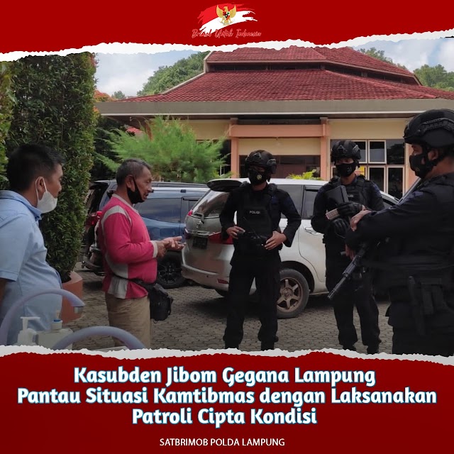 Kasubden Jibom Gegana Lampung Pantau Situasi Kamtibmas dengan Laksanakan Patroli Cipta Kondisi