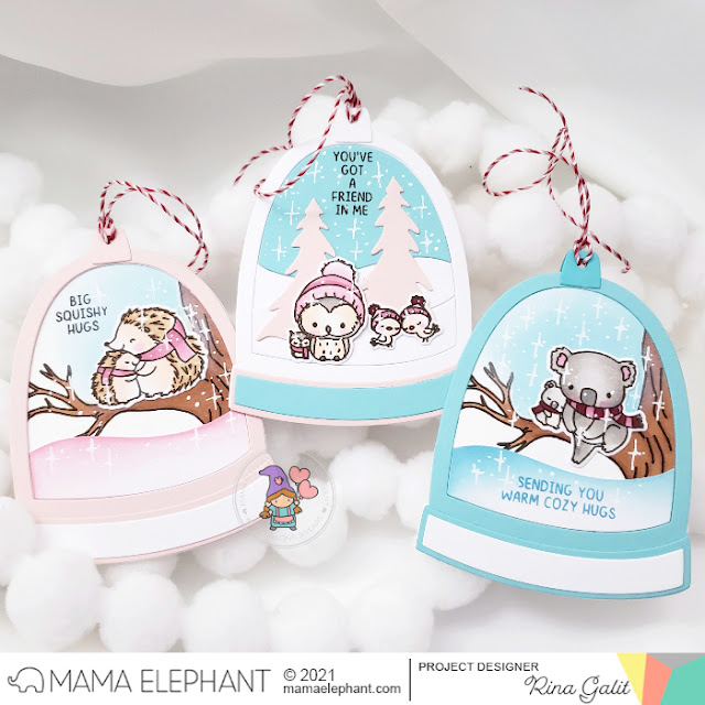 INTRODUCING: Stay Warm &amp; Arch Snow Globe - Mama Elephant
