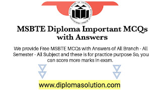 MSBTE MCQs with Answers | MSBTE Diploma Important MCQs with Answers | MSBTE MCQs Question Bank All Branch - All Semester - All Subject