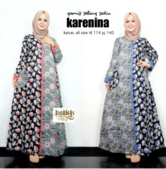 Baju batik pesta wanita muslim modern