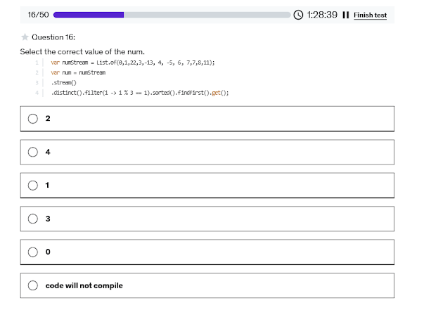 My New Course Java SE 17 Certification Mock test for 1Z0-829 Exam on Udemy