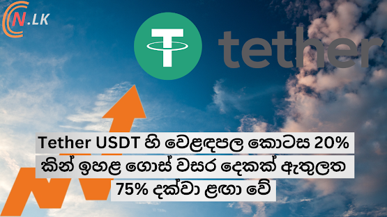 Tether USDT's market share increased by 20% and reached 75% within two years