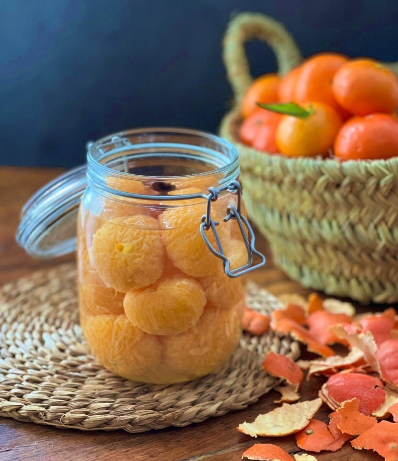 Mandarinas en almíbar con canela