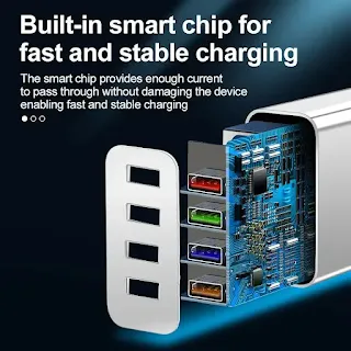 USB Hub Wall Quick Charge 3.0A Phone Adapter for iPhone Android Tablet 4 Multi USB Charger hown - store