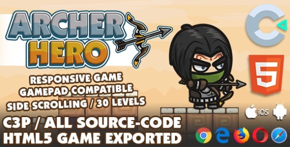 Archer Hero HTML5 Game v1.1 – Com Construct 3 Todo o Código Fonte