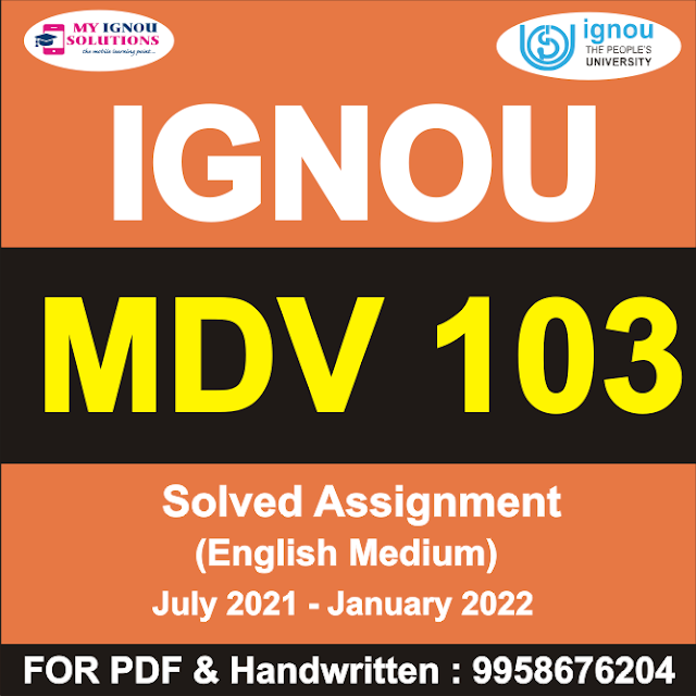 MDV 103 Solved Assignment 2021-22