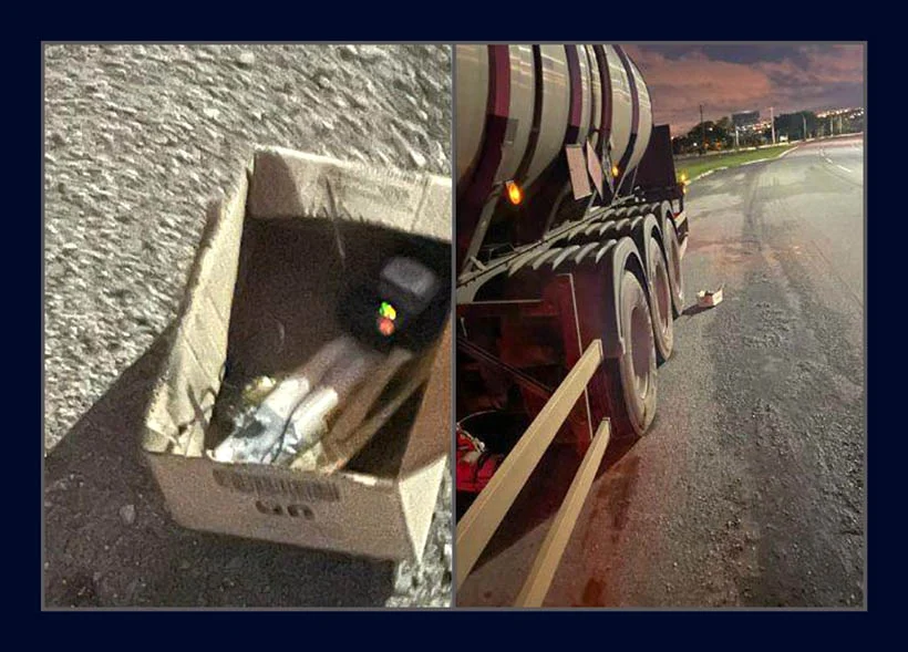 Polícia frustrou atentado ao encontrar bomba em caminhão de combustível que seguia para o Aeroporto de Brasília – Foto Divulgação