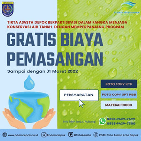 Hore! PDAM Tirta Asasta Perpanjang Promo Gratis Biaya Penyambungan Hingga 31 Maret 2022           