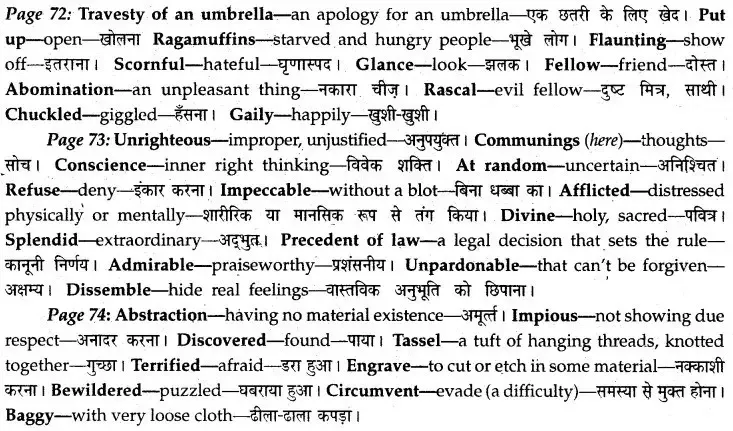 MP Board Class 12th English A Voyage Solutions Chapter 10 On Umbrella Morals (A.G. Gardiner)