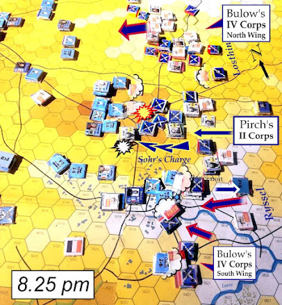 Wellington's Victory wargame 2020 battle replay Pirch corps center prong of Prussian attack