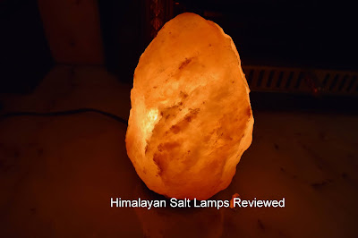 glowing orange himalayan salt lamp