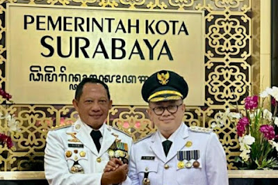 Pj Wali Kota Bekasi Hadiri Peringatan Hari Otoda di Surabaya