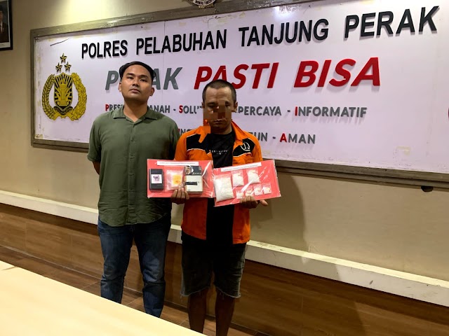 Polres Pelabuhan Tanjungperak Berhasil Mengamankan Seorang Sopir Diduga  Edarkan Sabu