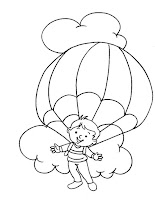 Parachutes and skydiving coloring pages