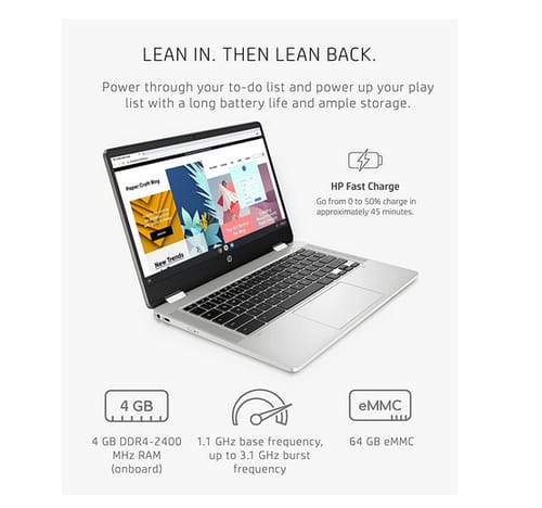 HP 14a-ca0023nr Chromebook x360 14a 2-in-1 Laptop