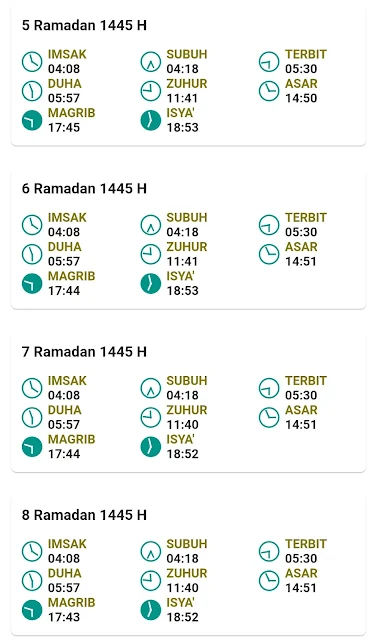 Jadwal Imsakiyah Ramadan 1445 H/2024 M Kabupaten Pasuruan Provinsi Jawa Timur