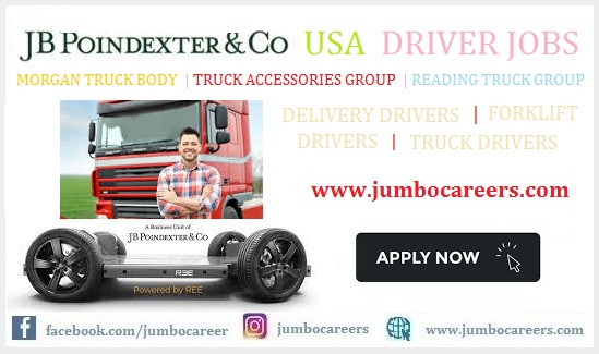 Truck driver jobs in USA, US Delivery driver careers 2022, Forklift driver jobs in USA 2022, JB Poindexter USA salary, driver jobs in usa for indian driver jobs in usa for foreigners truck driver jobs in usa with visa sponsorship family driver job in usa truck driver jobs in usa for indian truck driver company in usa truck driving jobs in usa for british taxi driver job in usa