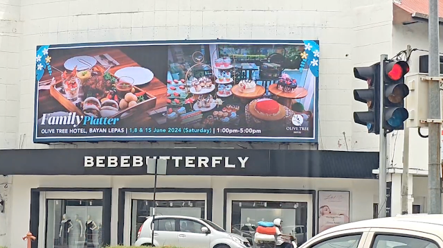 Georgetown Penang Digital Billboard Advertising Jalan Burma, Penang Malaysia DOOH Advertising Jalan Burma, Above BebeButterfly Shop Jalan Burma LED Screen Advertising