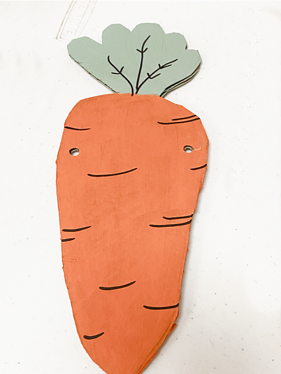 cardboard carrot with sharpie detail