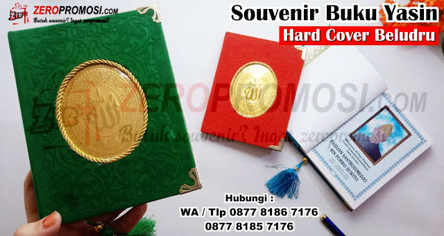 Produksi Souvenir Buku Yasin dan Tahlil Lapis beludru Hard Cover + Custom Foto