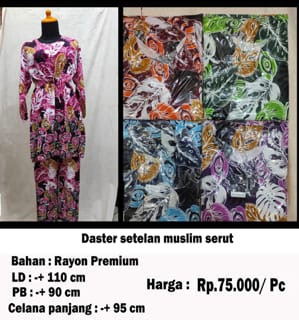 Baju daster setelan muslim serut di produsen daster dlidir