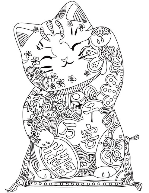 Cat coloring pages for adults free