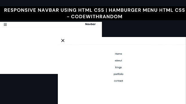 Navbar With Hamburger Menu Using HTML and CSS
