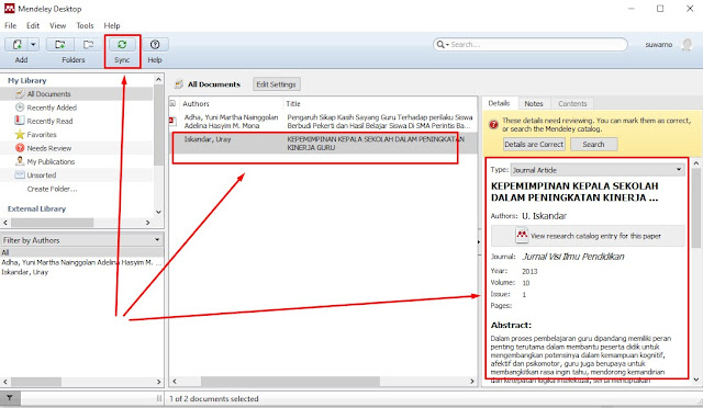 Sync mendeley