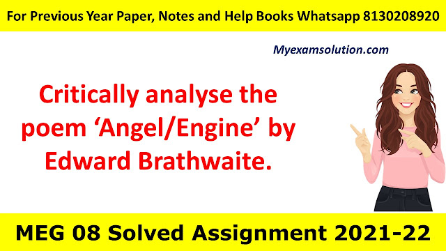 Critically analyse the poem ‘Angel/Engine’ by Edward Brathwaite.