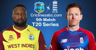 England vs West Indies 5th T20 – Cricket Match Prediction - 100% Sure Who Will Win today's
