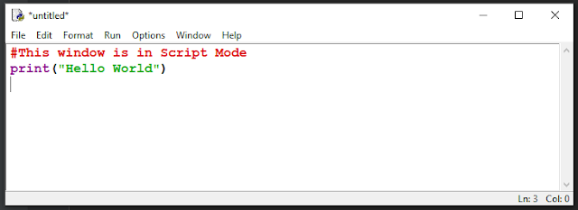 Script Mode Of Python IDLE