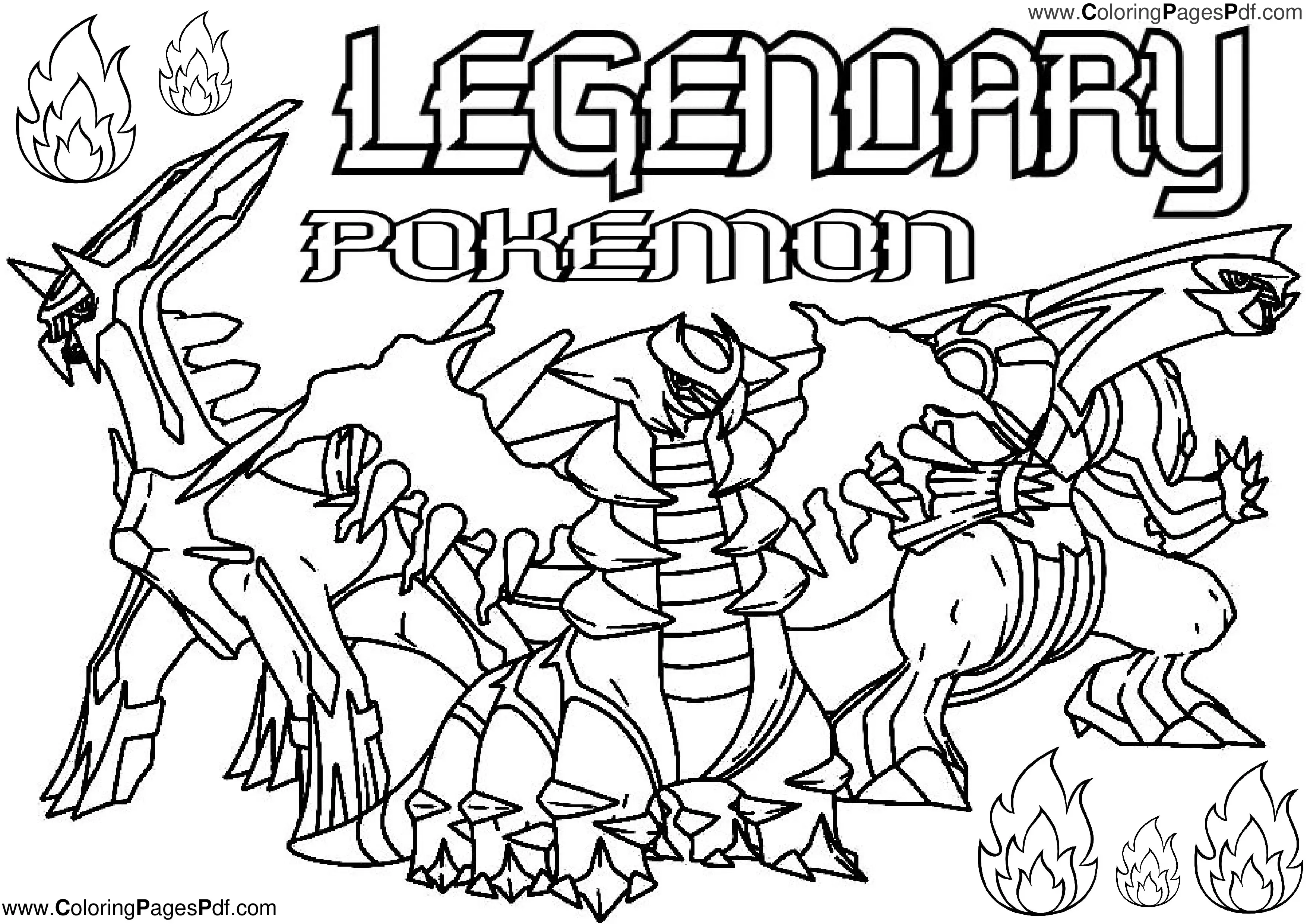 Legendary Pokemon Coloring Pages