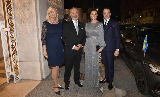 By Malina Cherie Gown. Crown Princess Victoria wore a new sequin maxi dress from By Malina