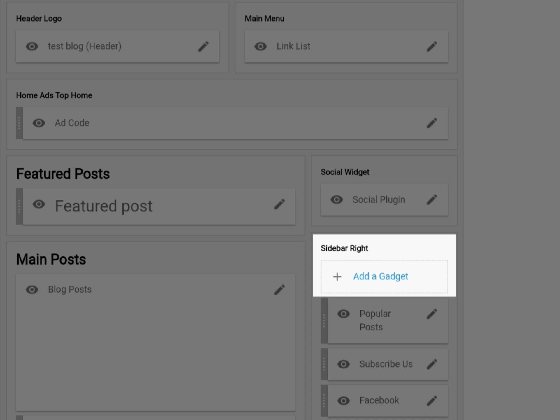 Go to the Layout  section and find the sidebar widgets