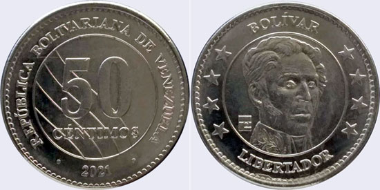 Venezuela 50 céntimos 2021 - New circulation type