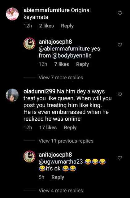 Nigerians reacts as Anita Joseph shares video of her husband massaging her feet at Iyabo Ojo mother's burial anniversary (Video)