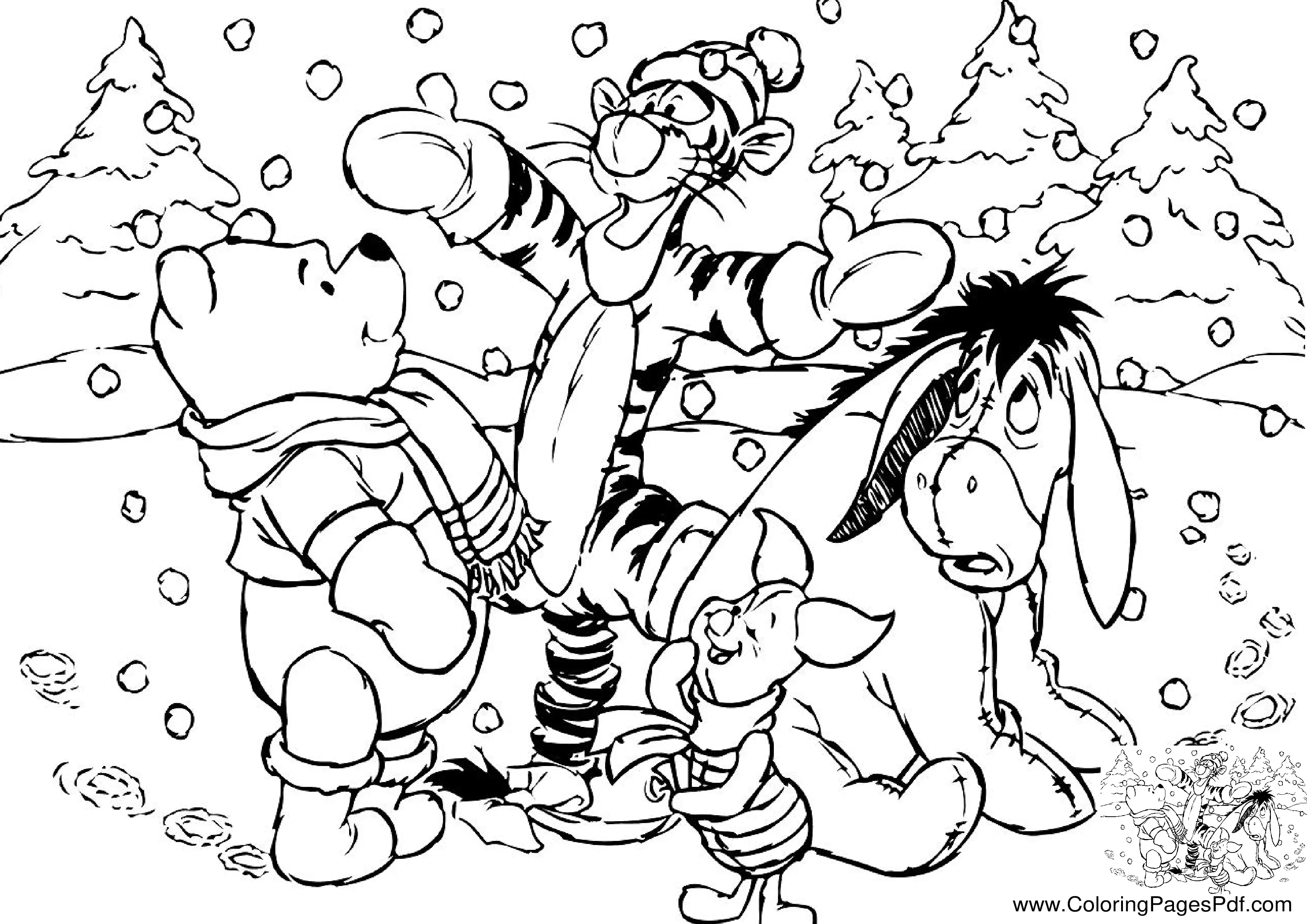 Winnie the pooh coloring pages cute