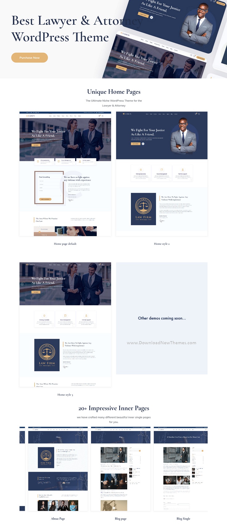 Canun - Lawyer & Attorney WordPress Theme