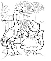 The Fox and the Stork coloring sheets