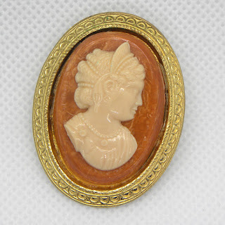 Antique cameo brooch in resin