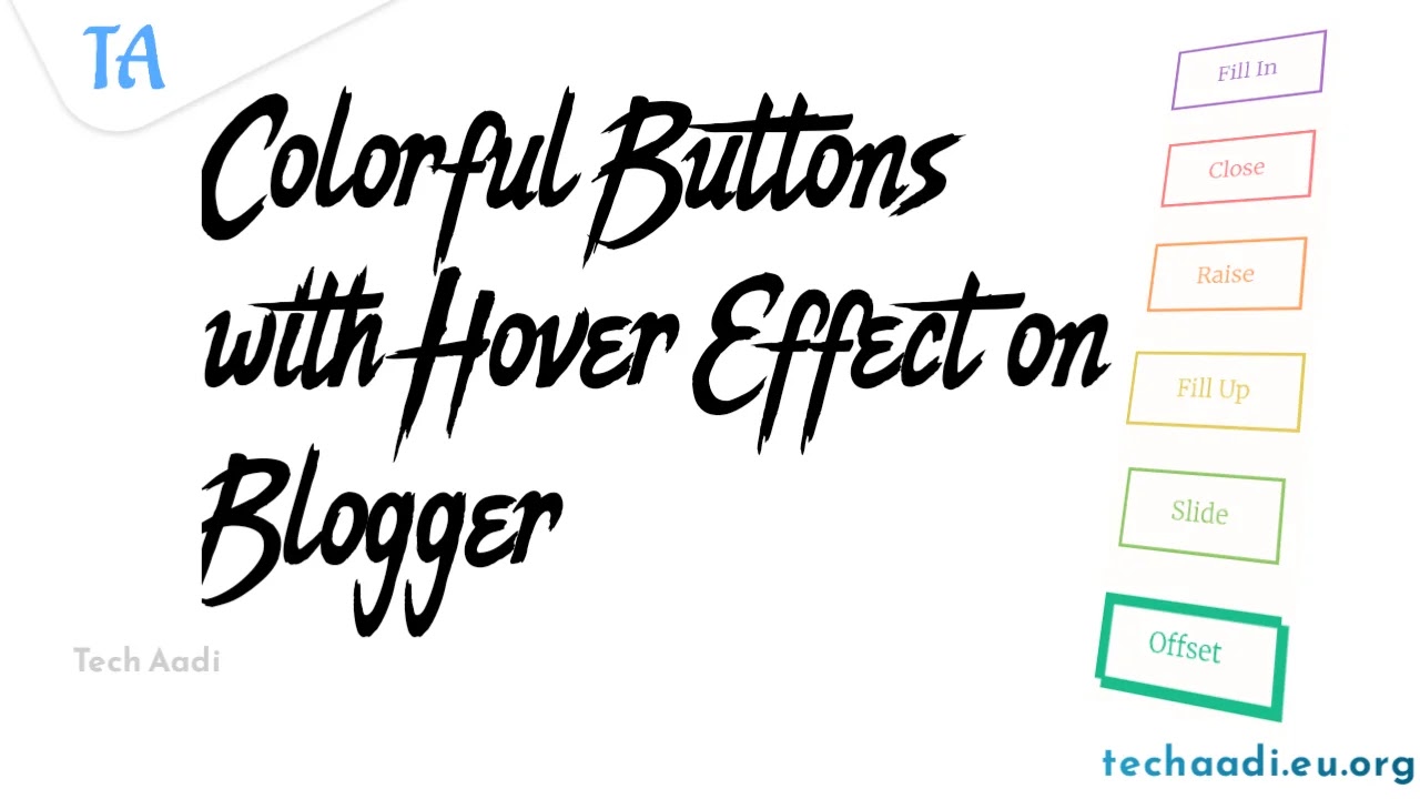 Colorful Buttons with Hover Effect for Blogger | Only CSS |