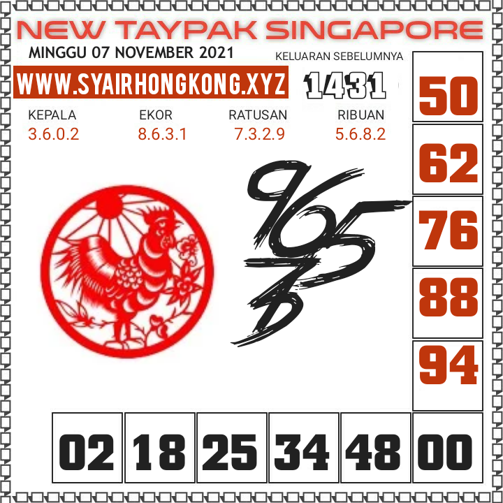 Prediksi New Taypak Singapore Minggu 07 November 2021