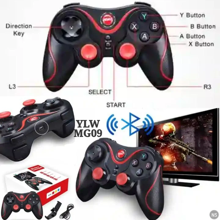 MG09 Bluetooth Gaming Joypad Controller by YLW - Wireless Gamepad with Adjustable Holder for Smartphones and Tablets