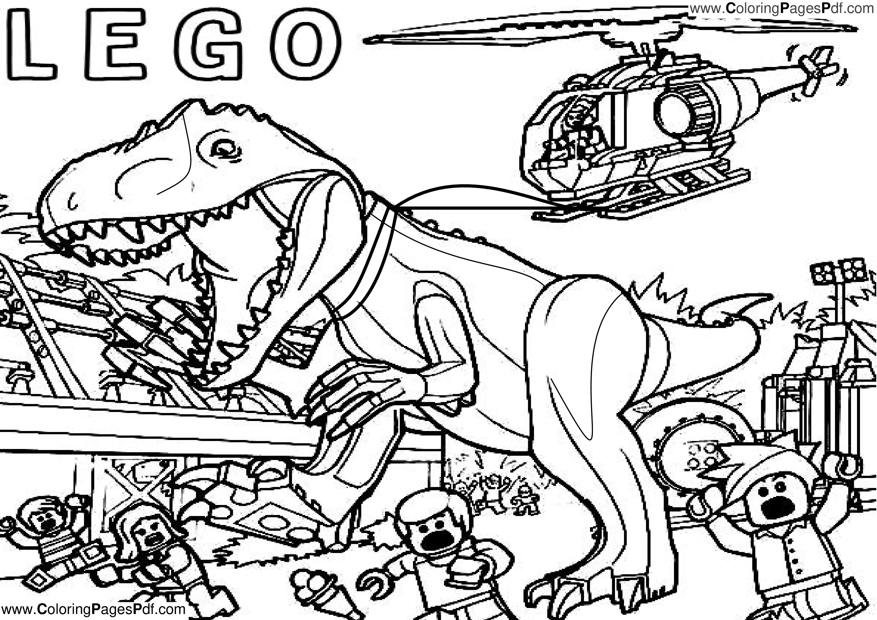Jurassic world coloring pages lego