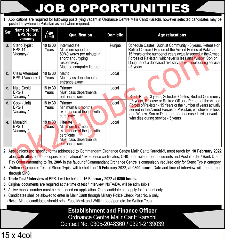 Ordnance Center Jobs 2022 – Government Jobs 2022