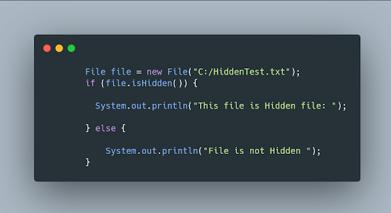 How to check if a File is hidden in Java? Example