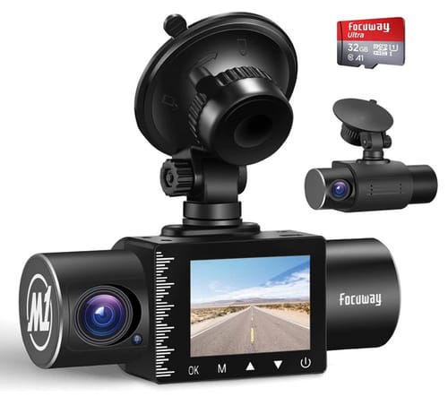 FocuWay Dash Cam Dual 1080P with IR Night Vision Car Camera