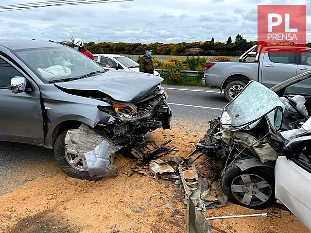 Colisión frontal deja una persona lesionada en la Ruta V-505